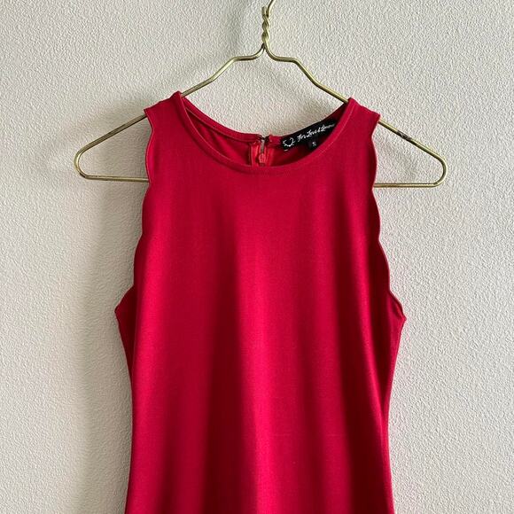 For Love and Lemons red sleeveless bodycon rayon/spandex mini dress - Picture 9 of 9